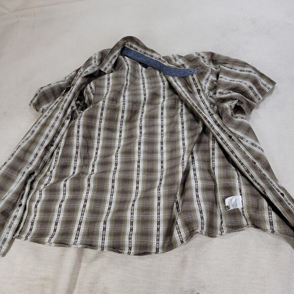 Cody James Shirt Mens Size XXL Brown Long Sleeve Pearl Snap Brown Plaid Western - Picture 9 of 16